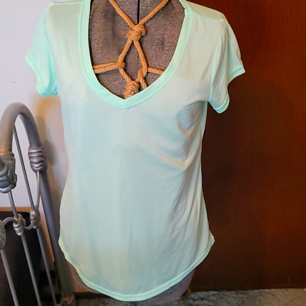 sea foam green activewear shirt